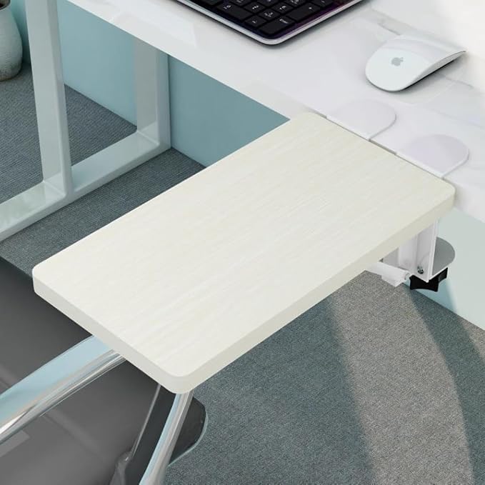 Foldable Desk Extender Tray with Clamp-On Mount for Office and Home Use, Ergonomic Arm and Wrist Support