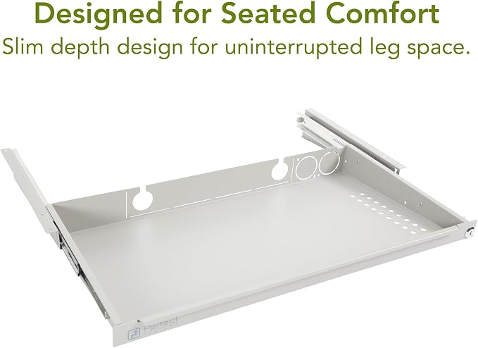 PERFECT POSTURE Docking Station Under Desk Storage Drawer (Gray)