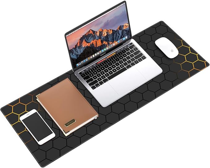 Galdas Mouse Pad for Gaming,XXL XL Large Mouse Mat Long Extended Mousepad Desk Mat Non-Slip Rubber Mice Pads Stitched Edges Thin (31.5 x 11.8 x 0.12 Inches) Grid