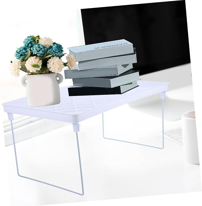 Simple Storage Rack Large White Desktop Sundries Organizer with Strong Legs -Slip Feet and Vertical Compartments for Office and Home Use