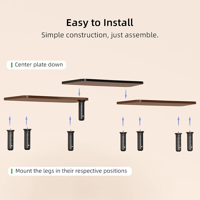 AFOOYO Dual Monitor Stand For Desk,Adjustable Height Long Wood Computer Riser For Computer,Laptop,Printer,TV,Walnut