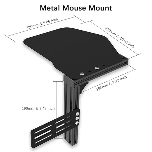 EG STARTS 1 Set Metal Mouse Pads Mount Holder Platform Compatible for Video Simulation Flight Stick Desk Hotas Joystick Mount Flight Joystick Mounting Extension Attachment Keyboard Mounts