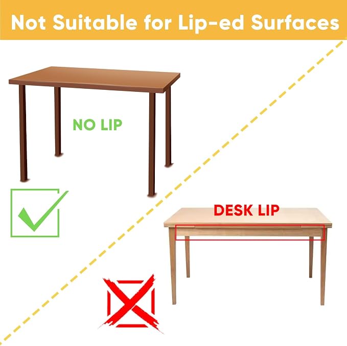 4 Pack Under Desk Hanging Shelf Drawer Organizer, Attachable Plastic Hidden Storage Tray, Easy Adhesive Mount Holder for Standing Tables, Office, Counters, Cabinets, Workstations - White
