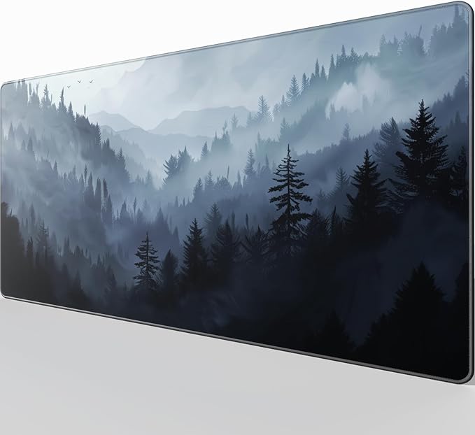 KTRIO Large Gaming Mouse Pad, Desk Mat, 31.5 x 15.7 in, Cloud Forest, XXL | Smooth Micro-Weave Surface, Artistic Pattern Design, Non-Slip Rubber Base, Durable Stitched Edges, Office & Home Use