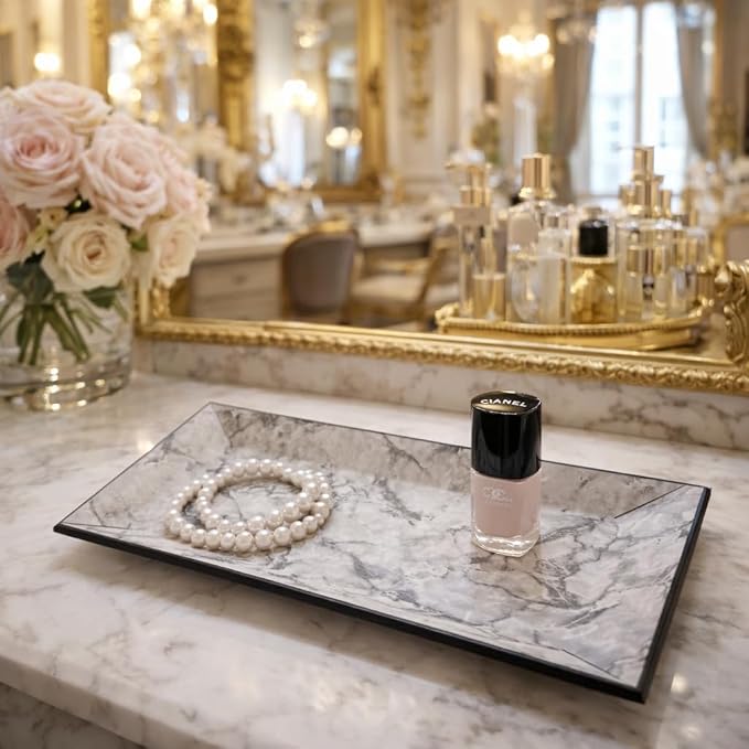 Jewelry Tray ADO-PL045 Greige | Accessory Holder, Change Tray, Card Holder, Checkout Tray, Desk Organizer