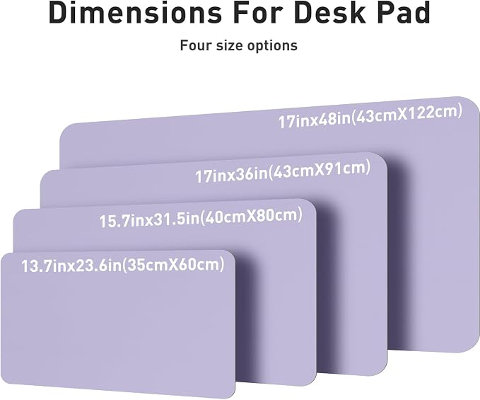Aothia Leather Desk Pad Protector, Mouse Pad, Office Desk Mat, Non-Slip PU Leather Desk Blotter, Laptop Desk Pad, Waterproof Desk Writing Pad for Office and Home (31.5" x 15.7", Lavender)