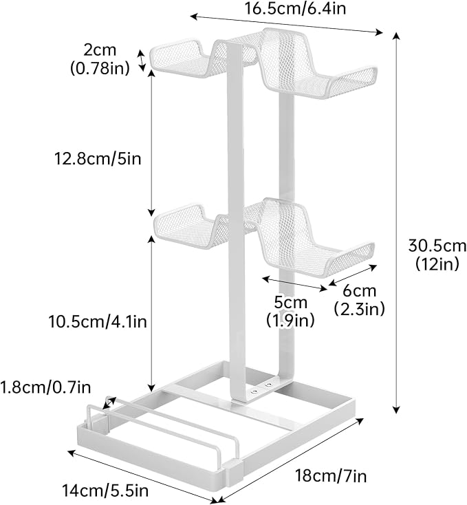 Multi-Tier Game Controller Holder Ideal Gamer Gift Controller Organizer for Playstation 5 PS4 Xbox Headphone Stand Gaming Desk Accessories (White, 2-Tier)