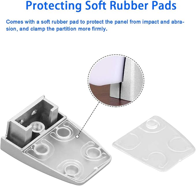 20 PCS Office Desk Partition Support Bracket,Desk Divider Clamp Brackets Shelf Clip Clamp Holder Screen Clip Holders,Desk Privacy Screen Clips Clamps Sneeze Guard Bracket Support 0-1/2" Panel