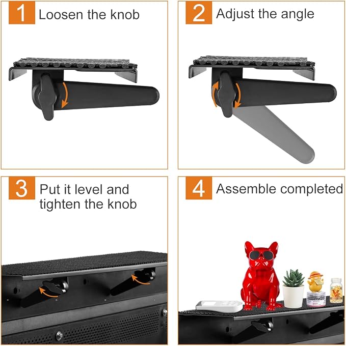 Bracwiser No Drill TV Top Shelf 24 inch Wide for Thin Monitor TV Top Mounting Bracket Platform Holds Speaker, AV Receiver, Media Box, Game Console and More (CS106LMINI)