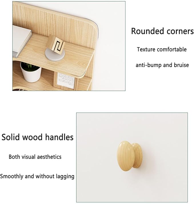 Stylish Corner Desk Nizers*Multi-Function Shelves Wooden Bookshelf for Office Bedroom Kitchen Living Room-Space-Saving Storage Solution..A-white-70CM