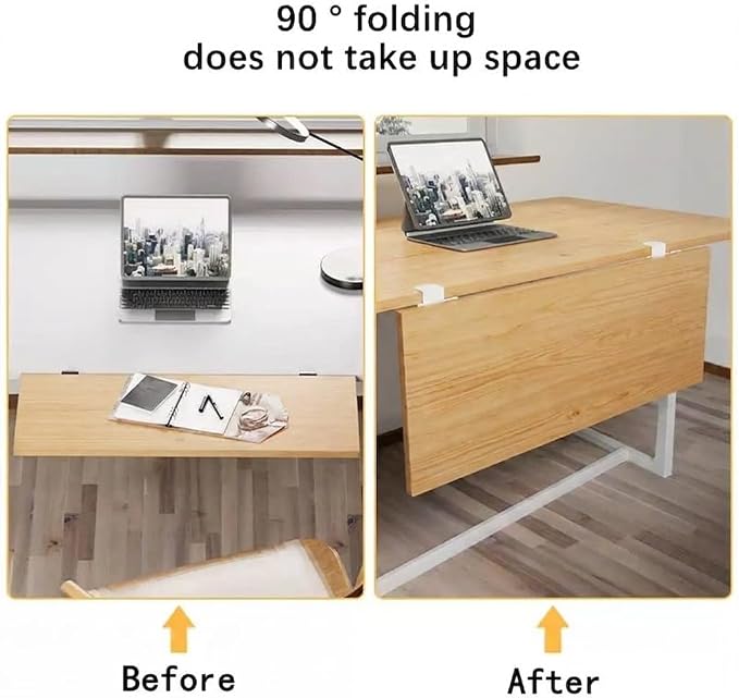 Desk Extender , 25.98'' x 9.84 '' Foldable Table Extension Folding Wall Table Keyboard Extender for Desk Clamp-on Shelf for Dorm Bunk, Office, Kitchen Bar, additional storage platforms (White)
