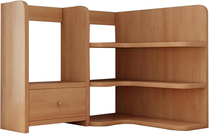 Corner Desk Bookshelf with Cabinet，Study/Working Tabletop Corner Storage Rack, Suitable for Home Office, Dorm (Wood 60cm(23.6")*50cm(19.7"))