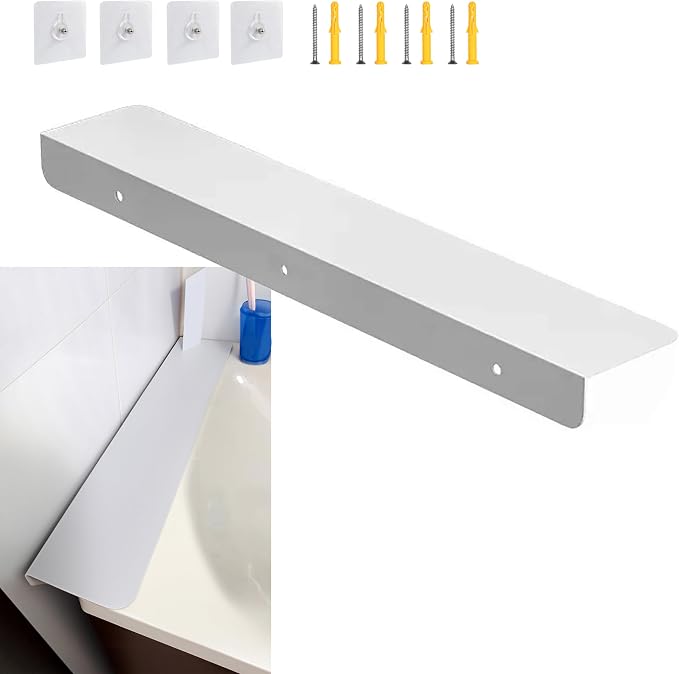 Metal Kitchen Refrigerator Gap Partition Countertop Gap Extension Board, Refrigerator Side Partition, Gap Covers Between Countertop And Walls, No Drill (White, 19.68 * 3.93inch)