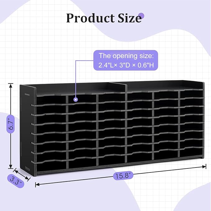 Krafetto 48 Grids Diamond Painting Tray Storage Holder Drill Pen & Multi-Boat Tray Organizer Rack Art Diamond Painting Accessories Kits, for Small Size Trays, Black