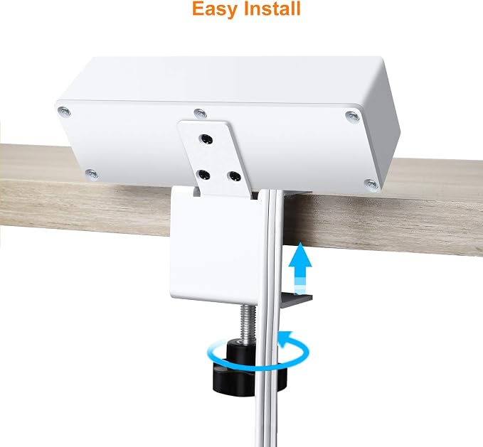 3 Outlet Desk Clamp Power Strip, Desktop Power Strip with USB Ports, Desk Mount USB Charging Power Station, on Desk Edge Power Outlet 125V 12A 1500W, 10 FT Desk Outlet Strip. (White)