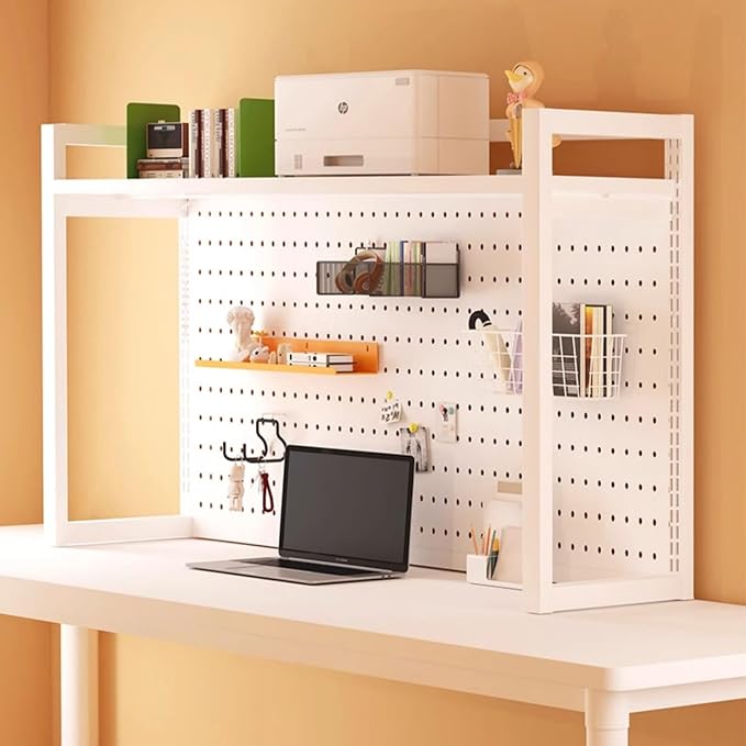 Dorm bookshelf,Desk Organizer Shelf,Desktop bookshelf,Desktop Storage Shelf,lift desk bookcase,desk hutch dorm，multipurpose bookshelf storage rack,student pegboard bookcase,home office racksdisplavs(W