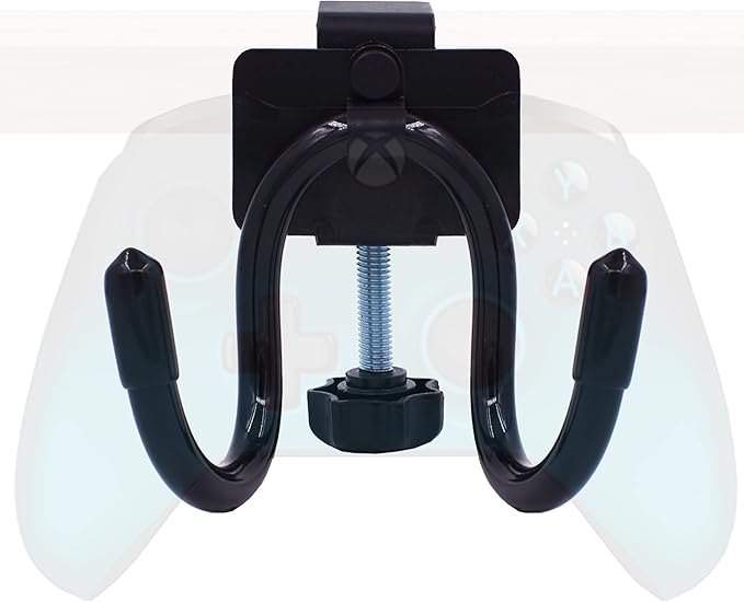 YYST Desk Mount Game Controller Holder Clamp On Hanger Holder Storage Rack Compatible with PS3/PS4/PS5/Xbox 360/Xbox One/S/X/Elite/Series S/Series X Controller, Pro Controller (1)