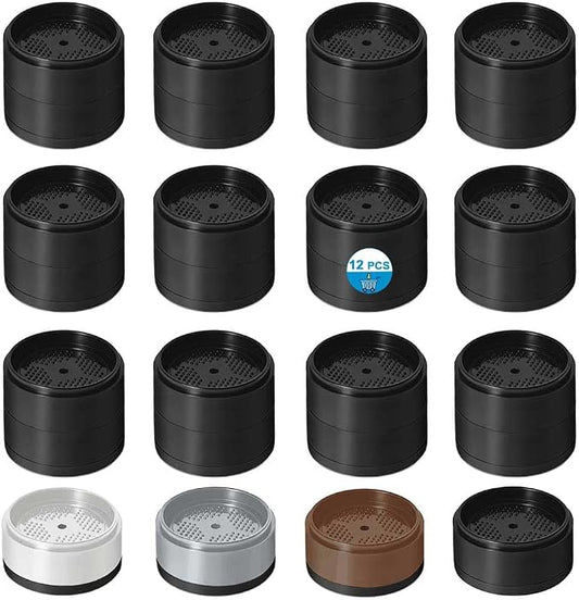 Bed Risers 1 inch, 2 inch, 3 inch, 4 inch Heavy Duty, Adjustable Furniture Riser for Table Desk Couch Sofa Chair Refrigerator Washing Machine, Stackable Bed Raisers Blocks (Black 8 Pack, 1+1+1 inch)