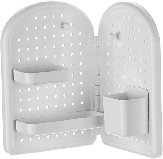 Generic Desktop Corner Organizer Shelf Holder Easy Installation Stylish Rack Standing Storage Shelf for Dressing Table Apartment Desk, White