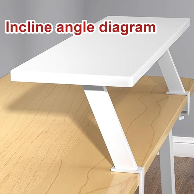 Clamp on Desk Shelf – Adjustable Desk Extender with C-Clamp, No Drill Floating Desk Organizer Shelf for Home Office Dorm Workstation, Space Saving Desktop Extension Side Table (White, 80cm/31.5")