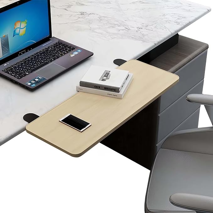 Clamp Desk Extender, Foldable Desktop Shelf Organizer for Home Office Gaming Room, No Drill Desk Shelf