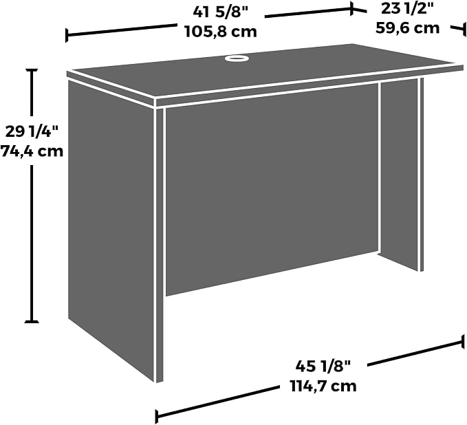OfficeWorks by Sauder Affirm 42'' Commercial Return for Executive Desk, L: 23.47'' x W: 45.16'' x H: 29.29'', Noble Elm