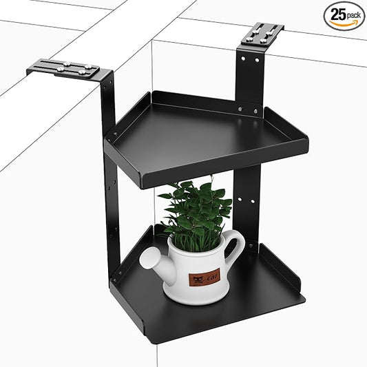 6in Office Cubicle Corner Shelf with Hooks Adjustable More Holes for Greater Durability & Thickness Cubicle Shelf Hanging