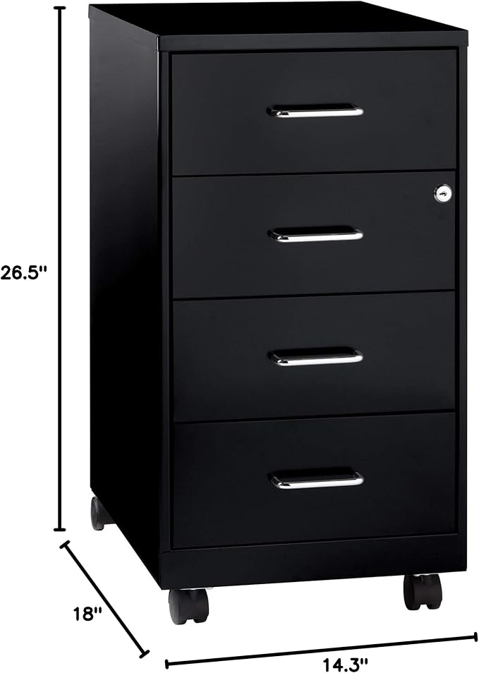 Lorell LYS 26-1/2" Mobile Storage Cabinet - 4-Drawer