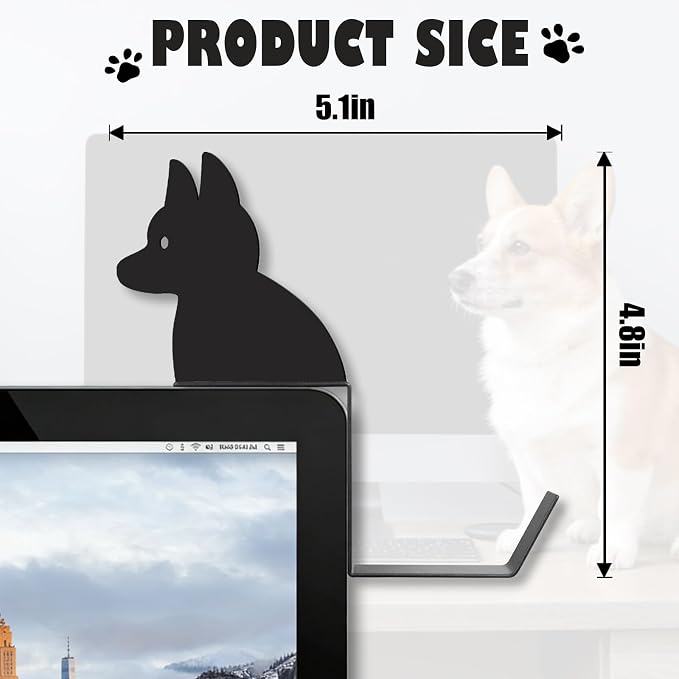 Dog And Cat Headphone Hook for Monitor, Cute Animal Metal Headphone Holder, Saves Desk Space Organizer Decorative Hanger for Hanging Keys Cables And More (German shepherd)