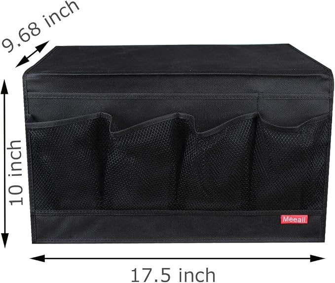 Bedside Storage Organizer with 6 Pockets, Bedside Caddy, Table Cabinet Storage Organizer, TV Remote Control, Phones, Magazines, Tablets, Accessories, Black