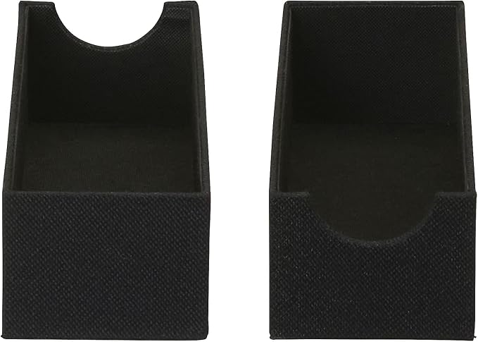 Household Essentials Hard‑Sided Narrow Drawer Organizer Tray, Black, Set of 2