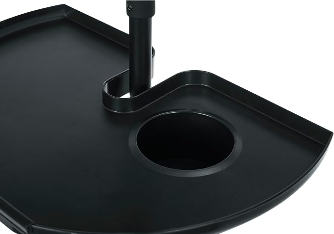 Gator Frameworks Clamp-On Microphone Stand Accessory Drink Holder with Guitar Pick Tab, Extra Large Tray, 14" x 9" (GFW-MICACCTRAYXL)