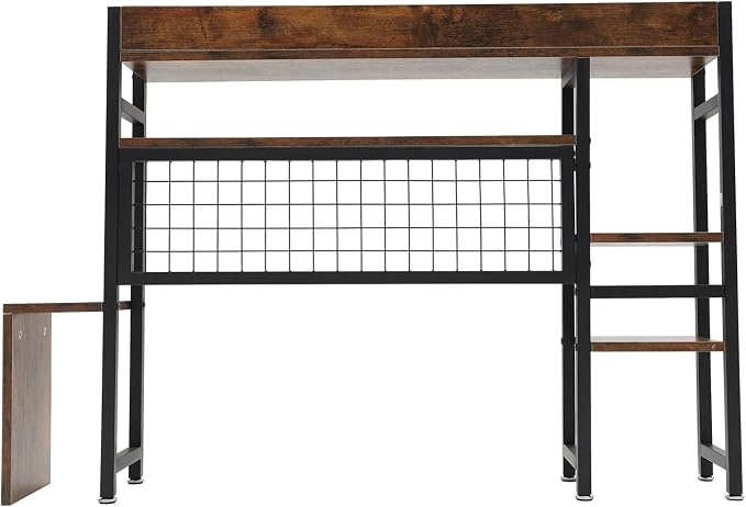 CNCEST Desktop Bookshelf, Multipurpose Countertop Display Shelf, Bookcase Organizer for Dorm Office Home (Black and Brown)