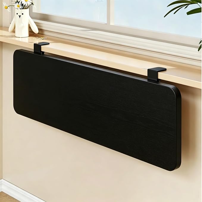 window sill extender Clamp On Desk Extension Board, Heavy‑Load Table Extender Tray, Easy To Install Window Expander Panel For Office Supplies Storage(Black,400x200mm/16x8in)