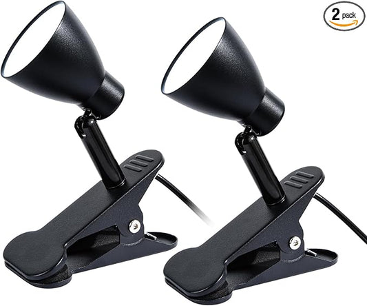 CRI 90+ Clip on Reading Lamp, Clip on Light for Bed headboard/Desk/Bunk/Table/Shelf, Bedside Reading Light with 3 Color Temperature Options, 10 Dimmable Brightness Levels (6W/2Packs)