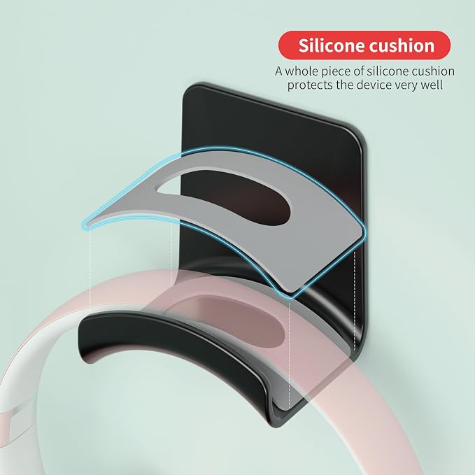 2 Pcs Headphone Stand Wall Mount Mini Headphone Hook Holder with Strong Adhesive Headset Stand Headset Holde (ZY88 wall Mount 2pcs)