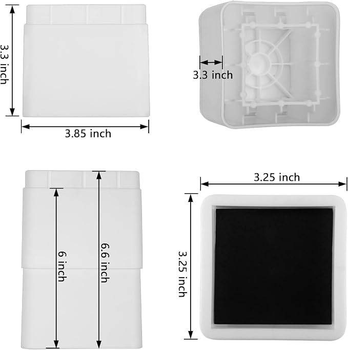 BTSD-home Bed Risers 3 Inch Heavy Duty Stackable Furniture Risers for Sofas Table Couch Chair Bed Raisers Set of 4 White