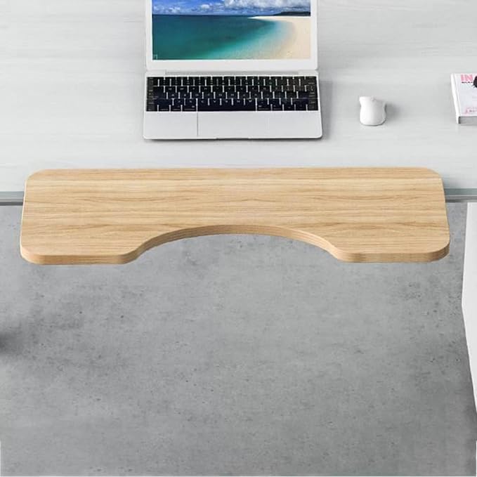 Ergonomic Foldable Desk Extender with Easy Installation Wood Color 55 * 24Cm,Wood Color-64 * 24cm
