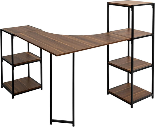 CB Home Square Corner Desk w/4-Tier Tower - Modular Shelving System Customizable with 30+ Free Combinations- Contract Grade Quality