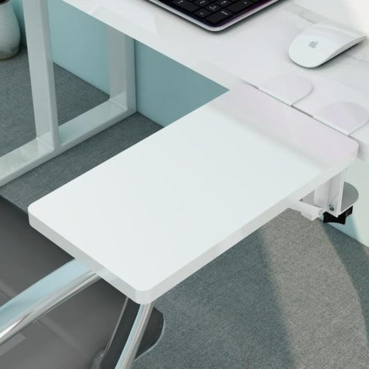 Foldable Desk Extender Tray with Clamp-On Mount for Office and Home Use, Ergonomic Arm and Wrist Support
