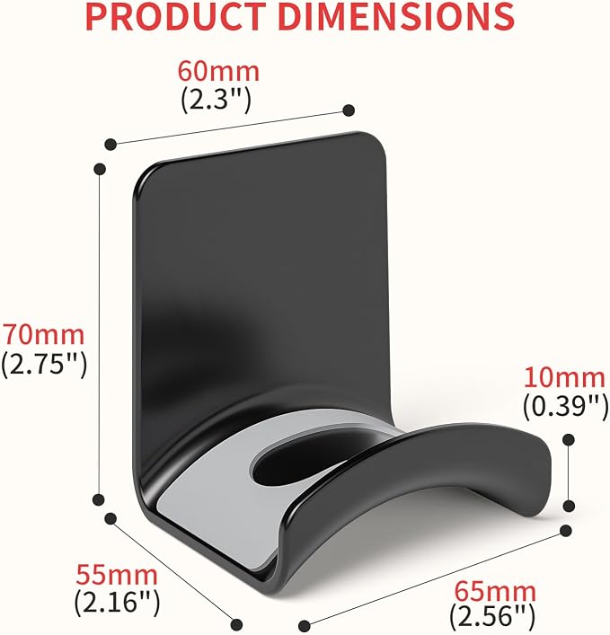 Headphone Wall Mount Mini Headphone Hook Holder with Strong Adhesive Headset Stand Headset Holder-Wall Mount