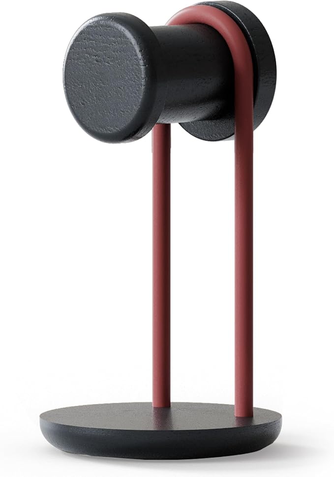 Fenge Headphone Stand for Desk, Nature Wood & Metal Headphone Holder with Storage Base, Desktop Headset Stand for Gaming Universal Headphones, Black