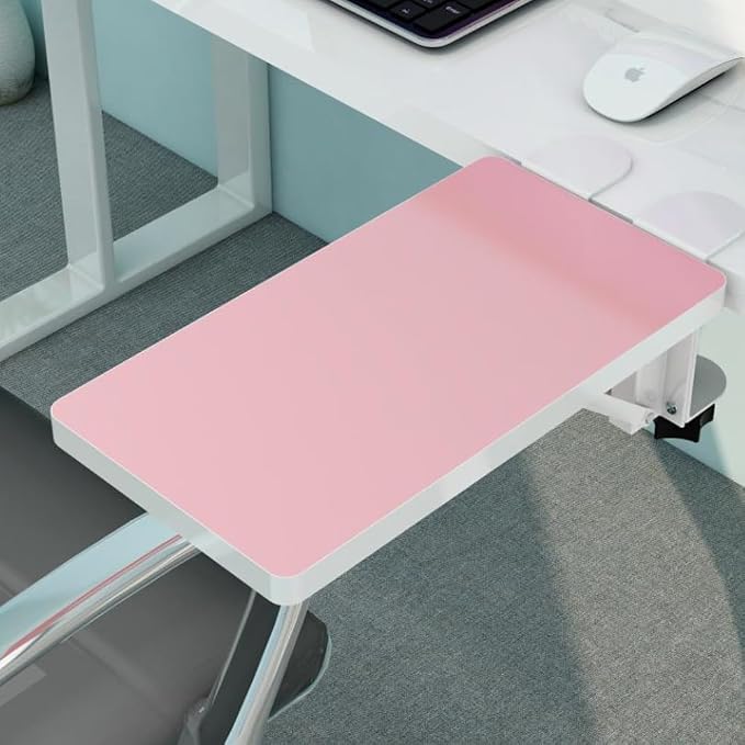 Foldable Desk Extender Tray with Clamp-On Mount for Office and Home Use, Ergonomic Arm and Wrist Support