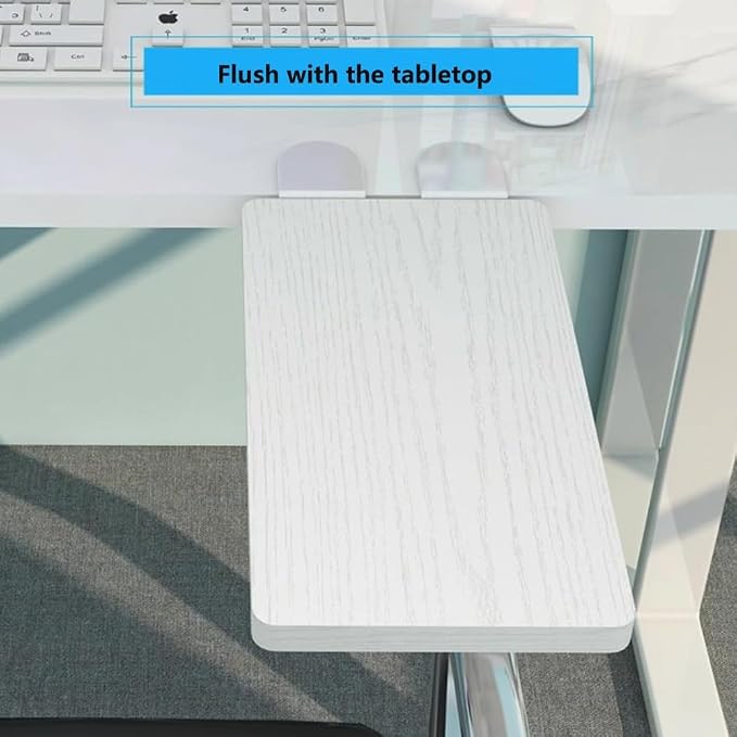 Foldable Desk Extender Tray with Clamp-On Mount for Office and Home Use, Ergonomic Arm and Wrist Support