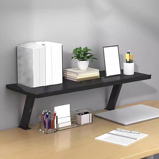 Clamp on Desk Shelf – Adjustable Desk Extender with C-Clamp, No Drill Floating Desk Organizer Shelf for Home Office Dorm Workstation, Space Saving Desktop Extension Side Table (Black, 60cm/23.6")