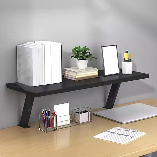 Clamp on Desk Shelf – Adjustable Desk Extender with C-Clamp, No Drill Floating Desk Organizer Shelf for Home Office Dorm Workstation, Space Saving Desktop Extension Side Table (Black, 120cm/47)
