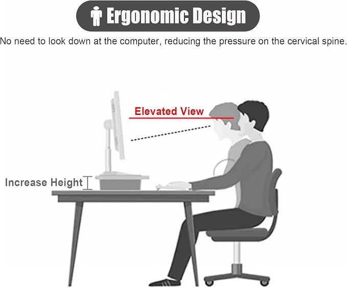Corner Monitor Stand - 2-Tier Riser with Storage, Laptop Desk Organizer for Office and Study, Space-Saving Desktop Triangle Shelf