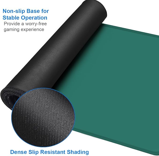 Mouse Pad Large, 31.5x15.7 inch Gaming Computer Keyboard Mouse Mat, Water Resist Non-Slip Mousepad Rubber Base Long XXL Mouse Pad for Work & Gaming, Office & Home, Green