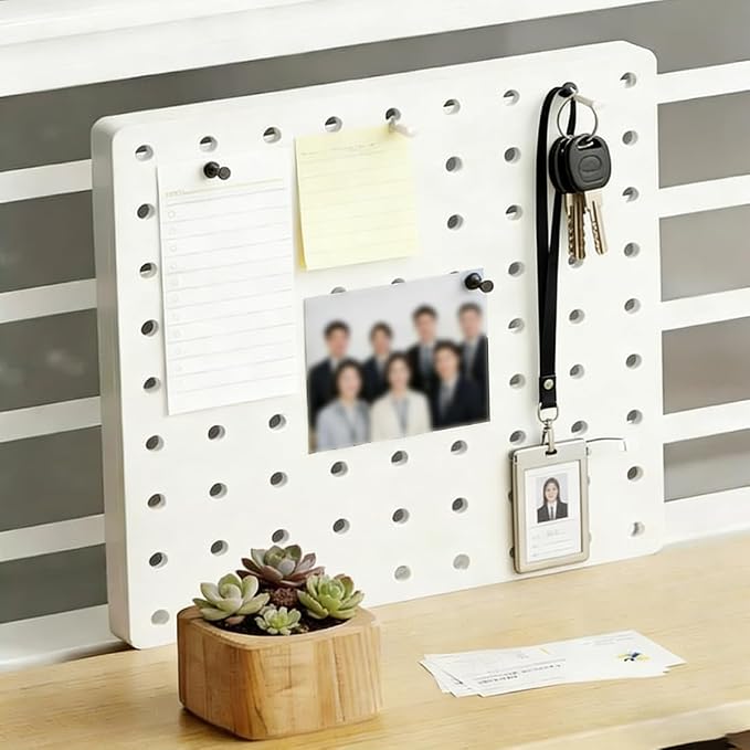 Corner Monitor Stand with Storage Space Triangle Riser Combo Desktop Corner Shelf with Cup Holder Pegboard Office Desk Accessories and Organizer for Office & Home,Natural,Single Layer