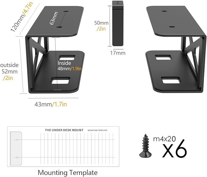 Under Desk Laptop/Mini PC Storage Mount,CPU Holder,Compatible with Dell OptiPlex,Mac Book,Mac mini and More.